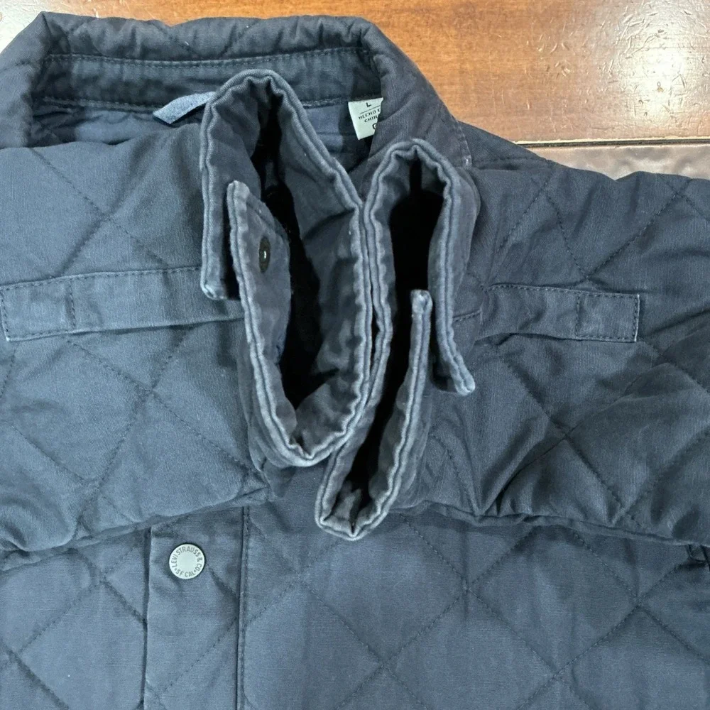 Levi's Men's Diamond Quilted Canvas Jacket, Blue, Large, Zip & Snap, Work, Farm